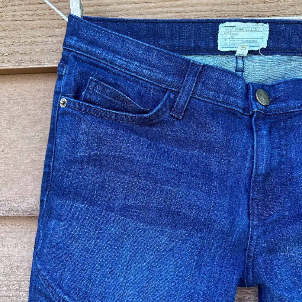 Current/Elliott Womens Moto Ankle Skinny Jeans Nashville Style Size 29 Dark Wash - Picture 8 of 13